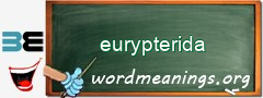 WordMeaning blackboard for eurypterida